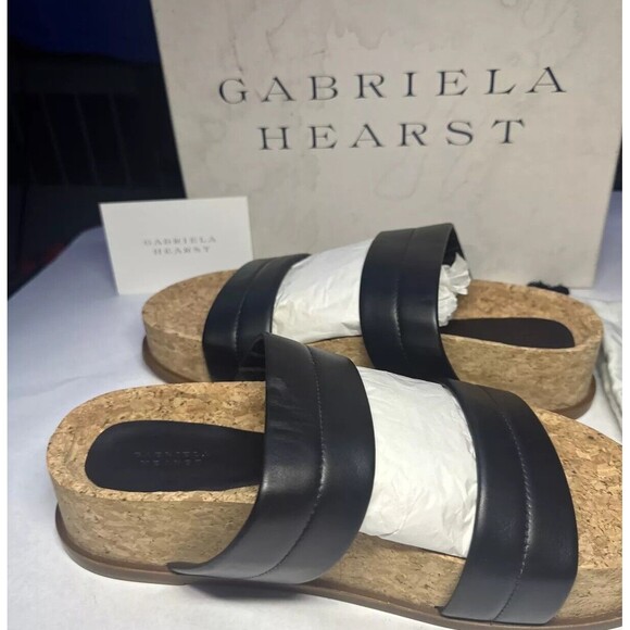 Gabriela Hearst Striker Platform Sandal Black Leather Cork with Bag EU44 11 $690 - Picture 2 of 13